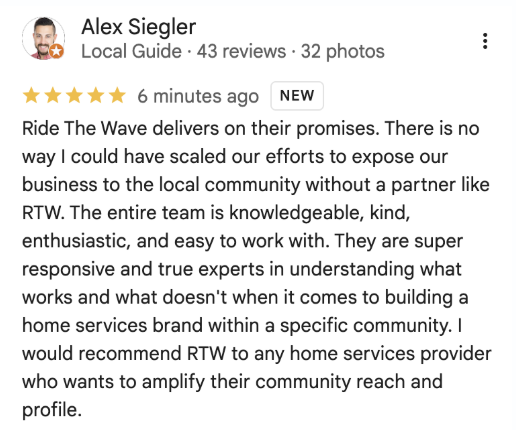 Alex Siegler — Google Review